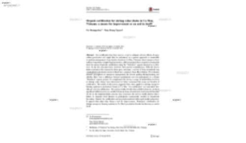 Organic certification for shrimp value chains in Ca Mau, Vietnam: a means for improvement or an end in itself?